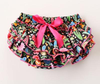 China Alibaba China Floral Print Sustainable Cotton Woven Baby Bloomer Shorts for sale