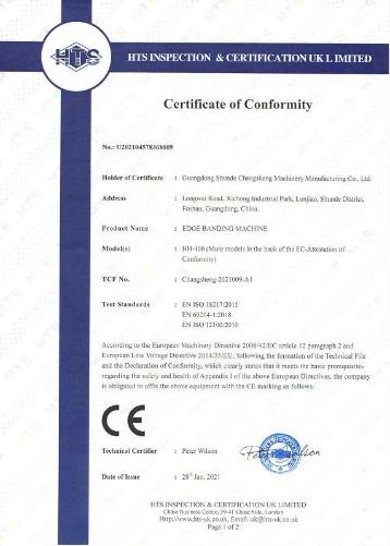 CE - Guangdong Shunde Changsheng Machinery Manufacturing Co., Ltd.