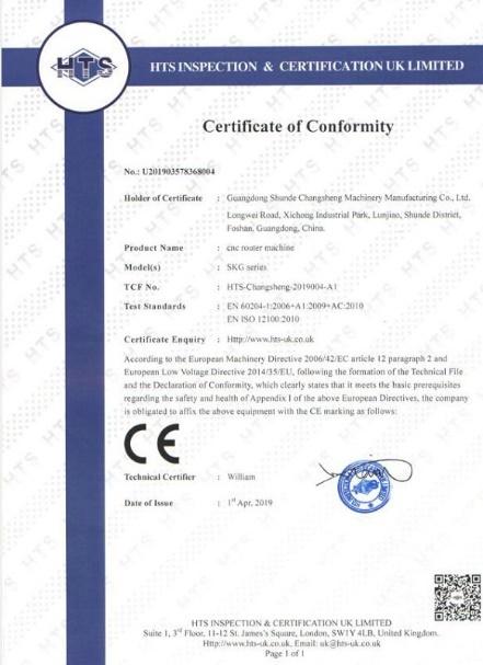 CE - Guangdong Shunde Changsheng Machinery Manufacturing Co., Ltd.