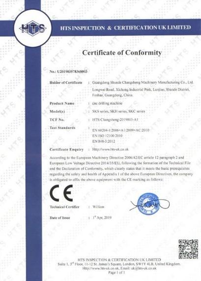 CE - Guangdong Shunde Changsheng Machinery Manufacturing Co., Ltd.