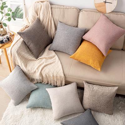 China Luxury Decorative Anti Dust Mite Sofa Back Seat Plain Linen Large Tile Shapes And Cushion Cover for sale