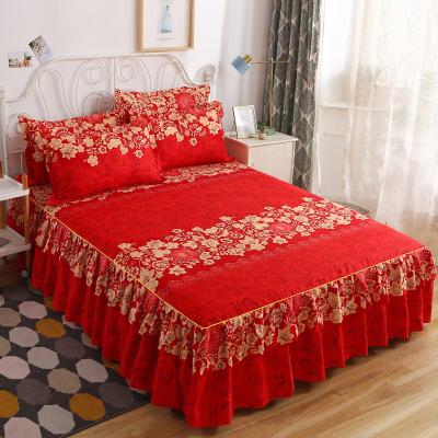 China Sabana Bedding Bedspread and Bedskirt Set Anti-Static Blanket Bed Covers and Pillowcases King 100% Polyester for sale