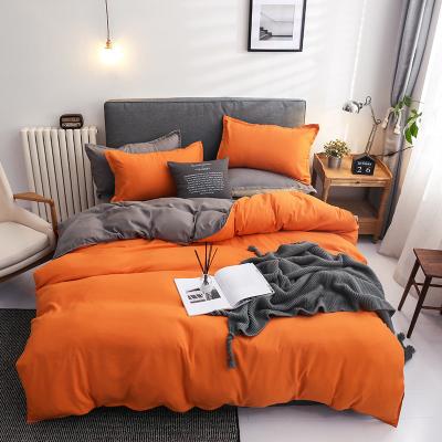 China Sabana Y PORTABLE Set Comfort Four-Piece Bed Sheet Pillowcase Duvet Cover Solid Colors Bedding Sets for sale