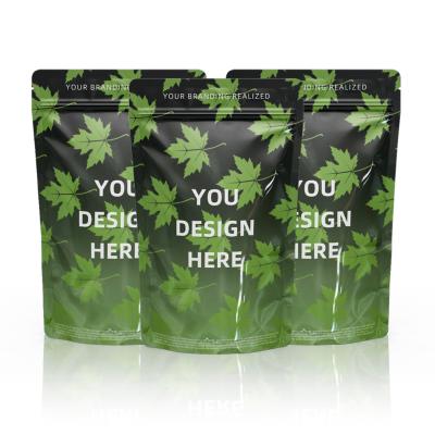 China Disposable 3.5 7g 1oz Disposable Custom Printed Plastic Zipper Lock Smell Proof Plastic Holder Up Pouch Packaging Mylar Bags for sale