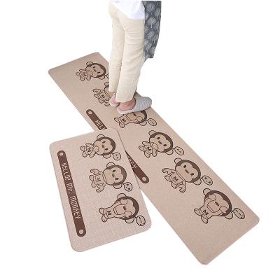 China 2021 New Design Anti Fatigue Custom Made Canvas Fabric Washable Non Slip Indoor Easy Clear Kitchen Mats for sale