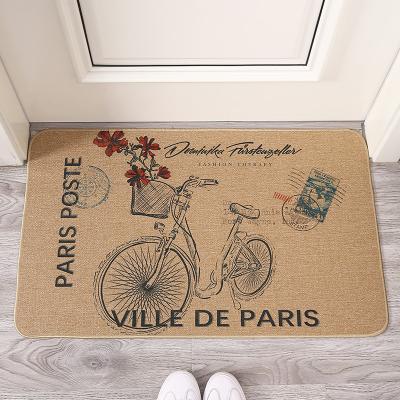 China 2021 Washable New Design Factory Supply Wholesale Linen Door Mat Linen Floor Mat Kitchen Canvas Mat for sale