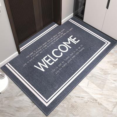 China Washable Pet Friendly Doormat Anti Wrinkle Polyester Printing Custom Entry Mat Door Rug for sale