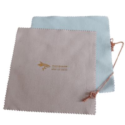 China Custom Suede Microfiber Jewelry Polishing Logo Polishing Polishing Cloth for sale