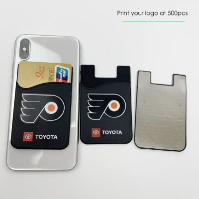 China OEM Hot Sale RFID Silicone Stick On Mobile Phone Wallet Card Holder for sale