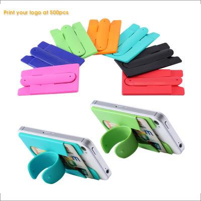 China Phone Holder Logo Printing Silicone Smart Phone Pouch With Snap Holder for sale