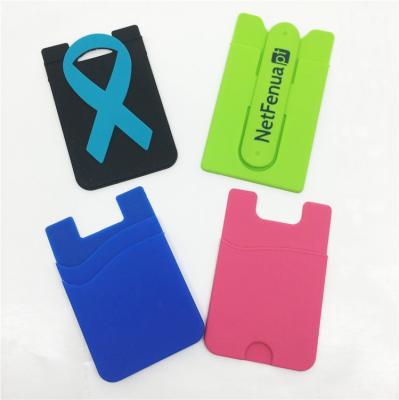 China Stick On The Back Of Custom Phone Printing Silicone Cell Phone Wallet Pouch for sale