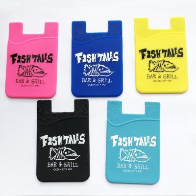 China Eco-Friendly Silicone Custom Stick On Adhesive Cell Phone Wallet for sale