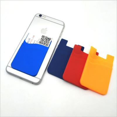 China National Logo Printing Gift Business Silicone Self Adhesive Card Holder For Smart Phone for sale