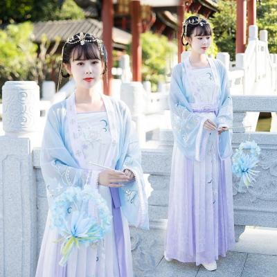 China Wholesale Adult Hanfu Ancient Dress Women Summer Han Dynasty Embroidery Costume With Bead Chinese Traditional for sale