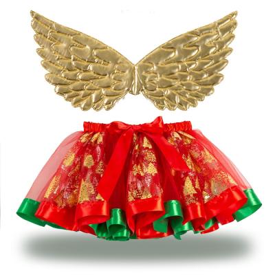 China Amazon Wholesale Hot Sale 2-11Years Girl Clothes QUICK DRY Flower New Year Christmas Tree Tutu Skirt Girls Dress for sale