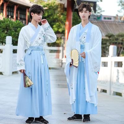 China Large-Gainer Antique Adult Wide-Sleeved Chinese Traditional Embroidery Hanfu Dress Costume Hanfu Men for sale