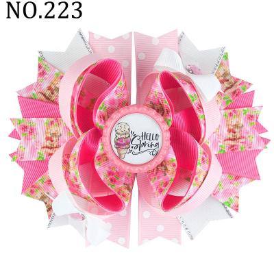 China Wholesale Hot Sale Fashion Clip Spring Easter Bunny Hair Bows Easter Bunny Boutique Clip Girl Hair Bows 4.5-5.5