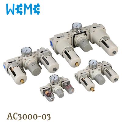 China Cost Effective Type AC3000-03 Series FRL Two Unit Combination , New Version WeMe SMC White for sale