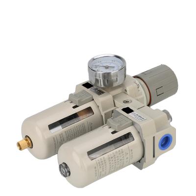 China Cost Effective Type AC Series FRL Combination Air Filter Regulator Lubricator , SMC White for sale