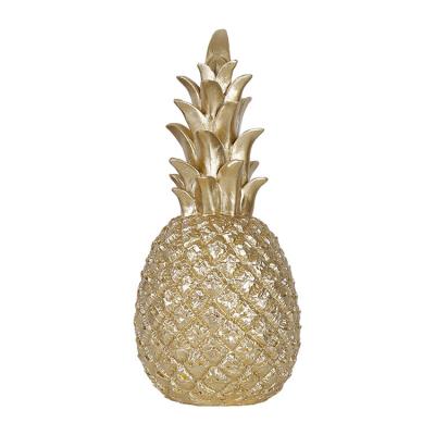 China Europe Art Home Desktop Decorations High Quality Gold Resin Pineapple for Home Deco for sale