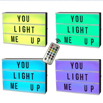 China ABS Color Changing Cinema Light Box with Letters Numbers and Symbols, A5 Size Magnetic DIY LED Lightbox for Home/Party/Wedding/Shop for sale