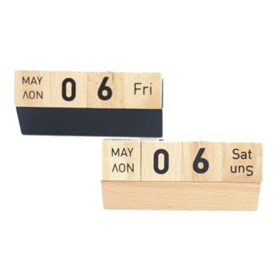 China Amazon Hot Creative Cubes Perpetual Calendar Table Calendar for Home Office Decoration, Office Wooden Block Calendar, Support Custom Logo for sale