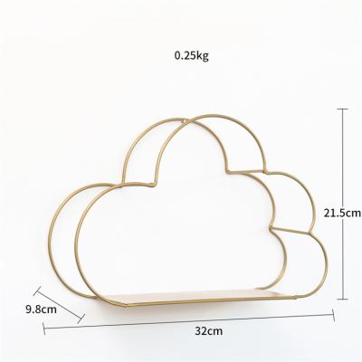 China Minimalist Artistic Floating Rustic Metal Shelves Casting Decoration Cloud Furniture Wall Shelf for sale