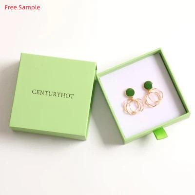 China Custom Drawer Jewelry Box Logo Printed Black Ring Earring Recyclable Jewelry Bracelet Packaging Box for sale