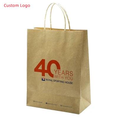 China Recyclable Logo Custom Restaurant Hot Food Togo Take Out Takeout Wide Gusset Heavy Duty To Go White Brown Kraft Takeout Paper Bags for sale