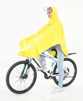 China Polyester Japan good selling polyester rain poncho for bicycle in yellow color with reflective stripe for sale