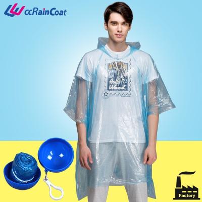 China Rainy/traveling/fishing/promotion rain disposable poncho with ball raincoat disposable rain coat for sale