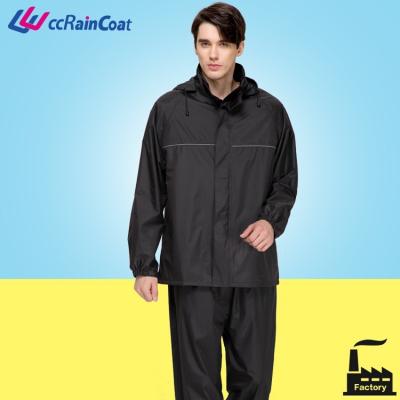 China Waterproof Rain Suit Black Polyester Golf Rain Jacket for sale