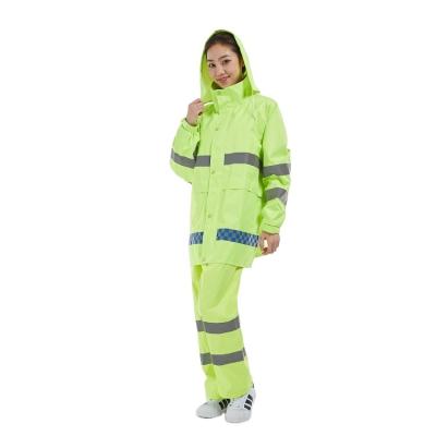 China High Visibility Oxford Polyester Traffic Security Safety Raincoat Waterproof Reflective Jacket for sale