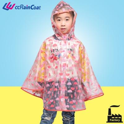 China Clear Poncho Children's Rain Poncho PVC Rain Coat for sale