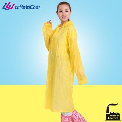 China With sockets and buttons long shape plastic rain coat for sale