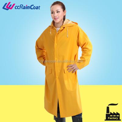 China Yellow Rain Suit PVC Polyester Rainsuit For Women for sale