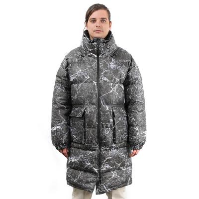 China Anti-Wrinkle Customized Special Printing Fabric Mens Coats Mid Length Mens Coat Customizable Printing Fabric Down Coat for sale