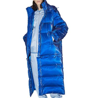 China Manufacturer Long Men's Anti-Wrinkle Oversized Coat Reflective Stripper Down Jacket Men Coat For Winter Recyclable Fabric for sale