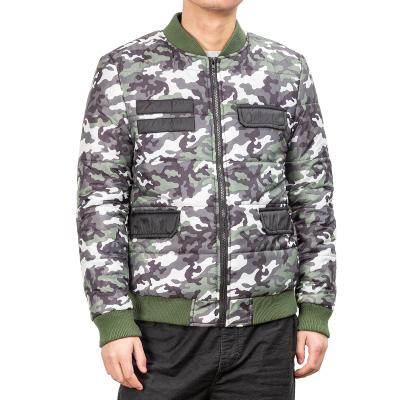 China Wholesale Soft Spring Cotton Windproof Padded Jacket Green Men Custom Camouflage Bomber Jacket for sale