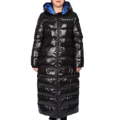 China Wholesaler Anti-wrinkle Winter Coats European Women Oversized Long Stripper Down Jacket for sale