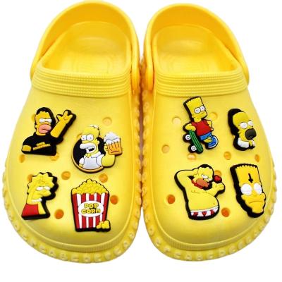 China American shoe buckle cartoon shoe charms 2021 new style Simpson cartoon hole than good quality shoes accessories for sale