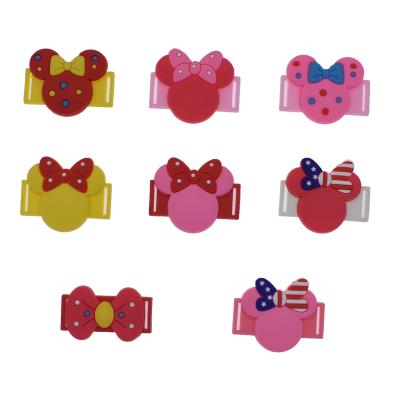 China Wholesale cute bow-knot shoe buckle/rubber shoe charms/shoe lace tags women shoe decoration for sale