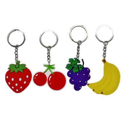 China Soft Cartoon PVC Key Chain Fruit Promotion Key Chain Eco-friendly Key Chain for sale