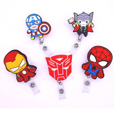 China Lady Super Hero Badge Reels Retractable Student Name Holders Big File ID Card Holders for sale