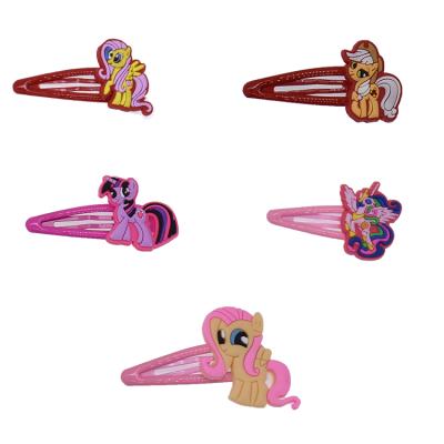 China New Trend Washable PVC Pony Hair Snap Clip Hairclips Set Party Gift For Kid for sale