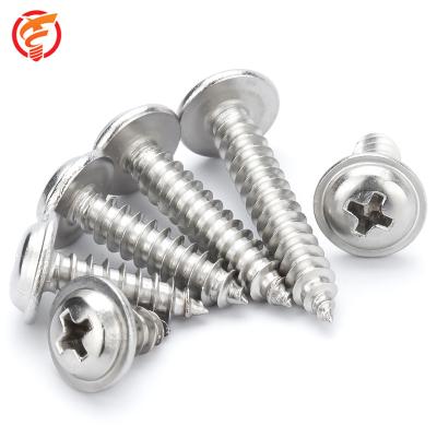 China Cross Recessed Cross 304 Stainless Steel Pan Head Self Tapping Screw With Collar for sale