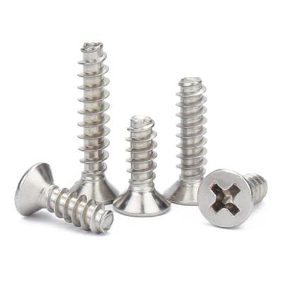 China 304 stainless steel cross countersunk tapping screwM2M2.3M2.6M3M4M5 KB flat tail self tapping flat tail cross head screw for sale