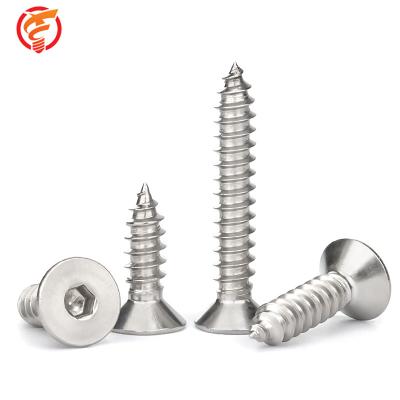 China Hexagon Head 304 Stainless Steel Hex Head Socket Countersunk Tapping Screw M3-M6 for sale