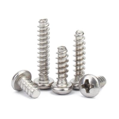 China Cross Head 304 Stainless Steel Round Flat Shank Self Tapping Screw M2-M5 for sale