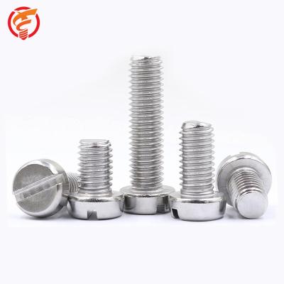 China Slotted 304 Stainless Steel Pan Head Screws Pan GB65 Head Round Head Screws M1.6M2.5M3M4M5M6 for sale